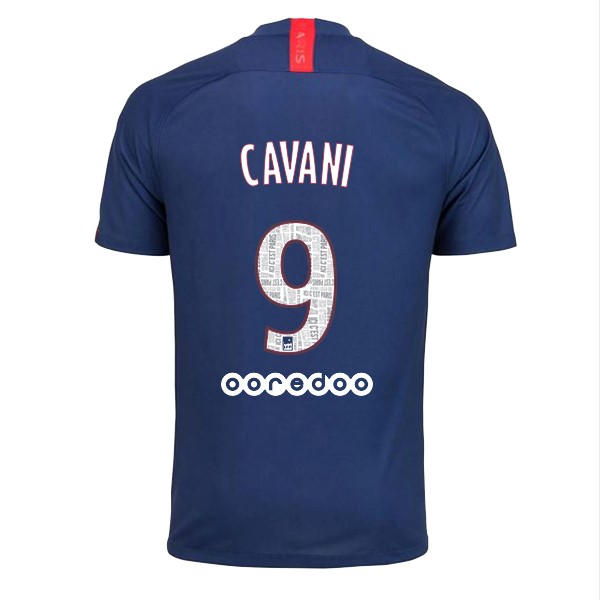 Camiseta Paris Saint Germain NO.9 Cavani 1ª Kit 2019 2020 Azul